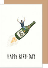 Laden Sie das Bild in den Galerie-Viewer, Edition Seidel Premium Glückwunschkarte zum 40. Geburtstag mit Umschlag. Karte Grußkarte Geburtstagskarte Happy Birthday Englisch Mann Männer Freund Kollege Champagner Party Zahl (G4142 SW026)
