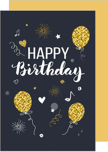Edition Seidel Premium Geburtstagskarte mit Goldprägung und Umschlag. Glückwunschkarte Grusskarte Billet Geburtstag Happy Birthday Mann Frau einzelne eine Sprüche Karte Gold (G2896 SW022) (Design 4)