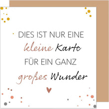 Laden Sie das Bild in den Galerie-Viewer, Edition Seidel Premium quadratische Glückwunschkarte zur Geburt mit Umschlag. Karte mit Spruch Grußkarte Babykarte Billet Baby Kind Junge Mädchen (EQ118 SW025)
