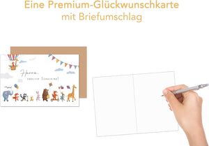 Edition Seidel Premium Glückwunschkarte zur Einschulung mit Umschlag. Einschulungskarte mit Spruch Karte Grußkarte für Schulkind Mädchen Junge Schulanfang 1. Klasse (ES149 SW024)