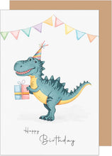Laden Sie das Bild in den Galerie-Viewer, Edition Seidel Premium Geburtstagskarte mit Umschlag. Glückwunschkarte Grußkarte Karte Geburtstag Happy Birthday Kind Teenager Dinosaurier (G3631 SW024)
