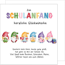 Laden Sie das Bild in den Galerie-Viewer, Edition Seidel Premium quadratische Glückwunschkarte zur Einschulung mit Umschlag. Einschulungskarte mit Spruch zum Schulanfang Karte Grußkarte für Schulkind Mädchen Junge 1. Klasse (ESQ106 SW025)
