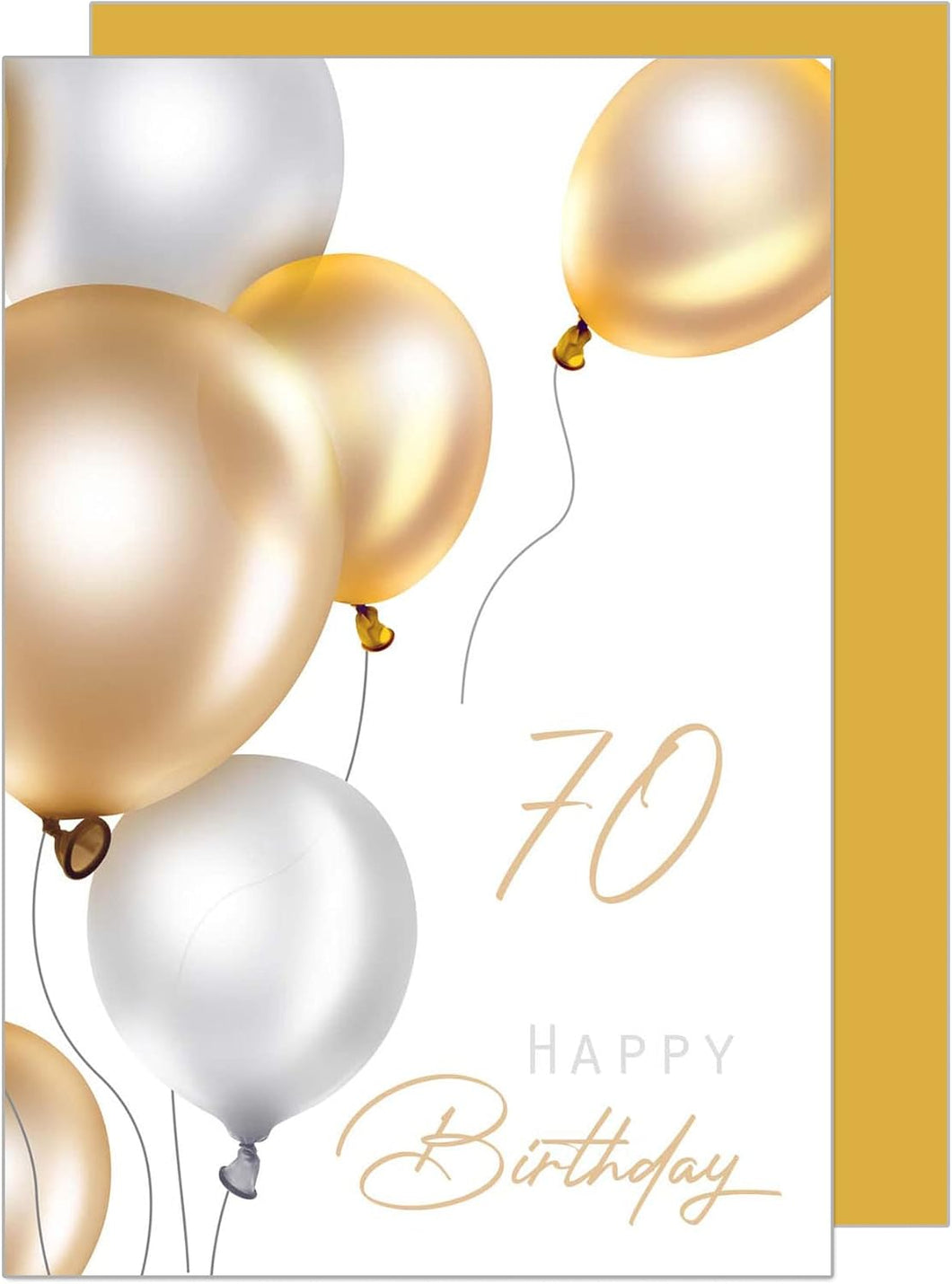 Edition Seidel Premium Glückwunschkarte zum 70. Geburtstag mit Umschlag. Geburtstagskarte Grusskarte Billet Luftballons Karte Happy Birthday Mann Frau (GZ349-70 SW023)