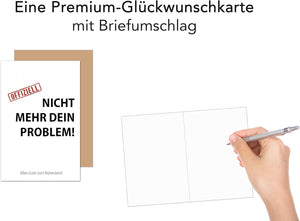 Edition Seidel Premium Glückwunschkarte zum Ruhestand mit Umschlag. Grußkarte Karte mit Spruch für Frau Mann Kollegin Kollege Pension Abschied Rente Ruhe lustig (R149 SW025)