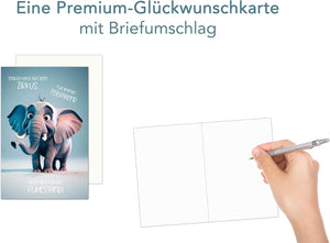 Edition Seidel Premium Glückwunschkarte zum Ruhestand mit Umschlag. Grußkarte Billet Karte mit Spruch für Frau Mann Kollegin Kollege Pension Abschied Rente Elefant (R144 SW025)