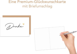 Edition Seidel Premium Glückwunschkarte mit Umschlag. Dankeskarte Grußkarte Billet Danke Danksagung Dankeschön Mann Frau Freund Freundin Herz (D147 SW024)