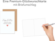 Laden Sie das Bild in den Galerie-Viewer, Edition Seidel Premium Glückwunschkarte zum Geburtstag mit Umschlag. Grußkarte Karte Geburtstagskarte für die Liebe meines Lebens Mann Frau Partner Verbundenheit Schlicht Elegant (G3936 SW026)
