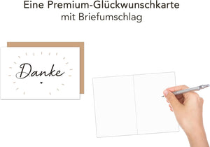 Edition Seidel Premium Glückwunschkarte mit Umschlag. Dankeskarte Grußkarte Billet Danke Danksagung Dankeschön Mann Frau Freund Freundin Herz (D149 SW025)
