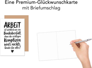 Edition Seidel Premium Glückwunschkarte zum Abschied mit Umschlag. Abschiedskarte mit Spruch. Danke für Alles! (AS151 SW025)