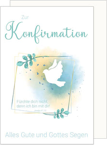 Edition Seidel Premium Glückwunschkarte zur Konfirmation mit Umschlag. Konfirmationskarte Karte mit Spruch Grusskarte Taube Vogel Junge Mädchen (KF320 SW024)