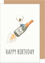 Laden Sie das Bild in den Galerie-Viewer, Edition Seidel Premium Glückwunschkarte zum 40. Geburtstag mit Umschlag. Karte Grußkarte Geburtstagskarte Happy Birthday Englisch Frau Freundin Kollegin Champagner Party Zahl (G4143 SW026)

