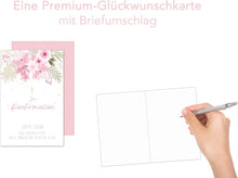 Laden Sie das Bild in den Galerie-Viewer, Edition Seidel Premium Glückwunschkarte zur Konfirmation mit Umschlag. Konfirmationskarte Karte mit Spruch Grusskarte Kreuz Blumen Junge Mädchen (KF317 SW024)

