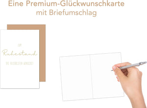 Edition Seidel Premium Glückwunschkarte zum Ruhestand mit Umschlag. Grusskarte Karte mit Spruch Billet Pension Abschied Rente Ruhe Mann Frau (R131 SW024)