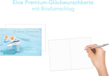 Laden Sie das Bild in den Galerie-Viewer, Edition Seidel Premium Glückwunschkarte zur Kommunion mit Umschlag. Kommunionskarte Karte mit Spruch Grusskarte Geschenk Fisch Blume Junge Mädchen (KO298 SW024)
