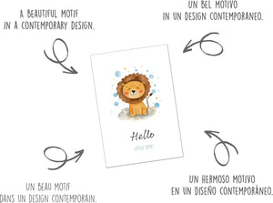 Edition Seidel Premium Glückwunschkarte zur Geburt mit Umschlag. Karte Grußkarte Babykarte Billet Hello little one Baby Junge Mädchen Kind Löwe (E291 SW025) Besuche den Edition Seidel-Store
