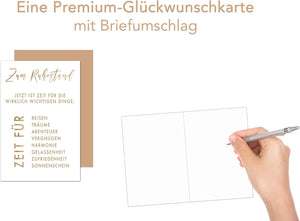 Edition Seidel Premium Glückwunschkarte zum Ruhestand mit Umschlag. Grusskarte Karte mit Spruch Billet Pension Abschied Rente Ruhe Mann Frau (R138 SW024)