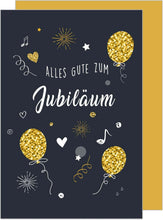 Laden Sie das Bild in den Galerie-Viewer, Edition Seidel Premium Glückwunschkarte zum Jubiläum mit Umschlag. Jubiläumskarte Ehrentag Grusskarte Billet Mann Frau Feier Firma (J129 SW024)
