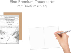 Edition Seidel Premium Trauerkarte mit Umschlag. Beileidskarte Trauer Karte mit Zitat In tiefem Mitgefühl Anteilnahme Beileid Strand Weg Dünen (T1201 SW025)