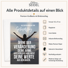 Laden Sie das Bild in den Galerie-Viewer, Edition Seidel Set 12 Geburtstagskarten mit Umschlag. Glückwunschkarten Doppelkarten Klappkarten Kartenset Sprüche lustig Motivation Familie Mann Frau (SW026) (36700)
