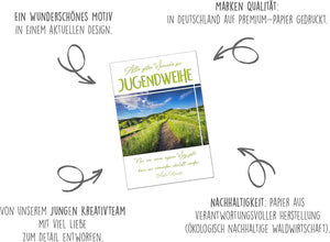 Edition Seidel Premium Glückwunschkarte zur Jugendweihe mit Umschlag. Eine einzelne Karte zur Jugendweihe mit Spruch. Grusskarte Alle guten Wünsche Weg Landschaft Junge Mädchen (JW122 SW023)