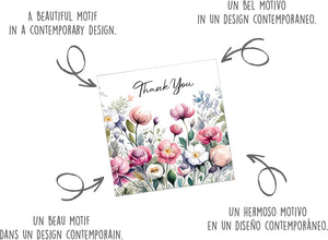 Edition Seidel Premium quadratische Glückwunschkarte mit Umschlag. Dankeskarte Grußkarte Danke Danksagung Dankeschön Mann Frau Freund Freundin Blumen (DQ100 SW025)