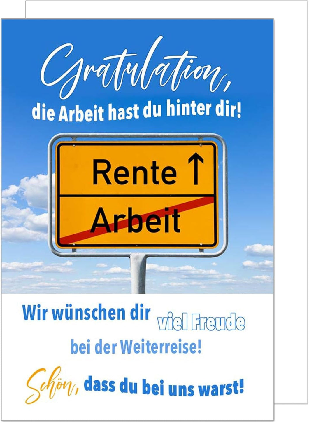 Edition Seidel Premium Glückwunschkarte zum Ruhestand mit Umschlag. Grusskarte Karte mit Spruch Billet Pension Abschied Rente Ruhe Mann Frau (R135 SW024)