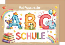 Laden Sie das Bild in den Galerie-Viewer, Edition Seidel Premium Glückwunschkarte zur Einschulung mit Umschlag. Einschulungskarte Karte zum Schulanfang Grußkarte Spruch Schulkind Mädchen Junge 1. Klasse (ES163 SW025)
