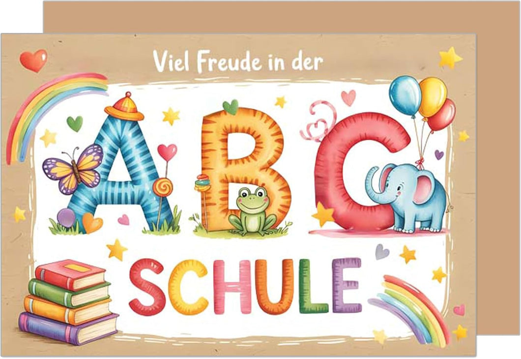 Edition Seidel Premium Glückwunschkarte zur Einschulung mit Umschlag. Einschulungskarte Karte zum Schulanfang Grußkarte Spruch Schulkind Mädchen Junge 1. Klasse (ES163 SW025)