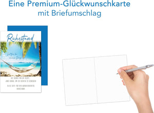 Edition Seidel Premium Glückwunschkarte zum Ruhestand mit Umschlag. Grusskarte Karte mit Spruch Billet Pension Abschied Rente Ruhe Mann Frau (R137 SW024)