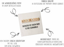 Laden Sie das Bild in den Galerie-Viewer, Edition Seidel Premium quadratische Glückwunschkarte zum 60. Geburtstag mit Umschlag. Geburtstagskarte Karte Mann Frau Scrabble Sechzig Spruch (GQ478 SW025)
