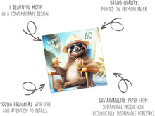 Laden Sie das Bild in den Galerie-Viewer, Edition Seidel Premium quadratische Glückwunschkarte zum 60. Geburtstag mit Umschlag. Geburtstagskarte Karte mit englischem Text für Mann Frau Freund Freundin Mama Papa Faultier lustig (GQ536 SW025)
