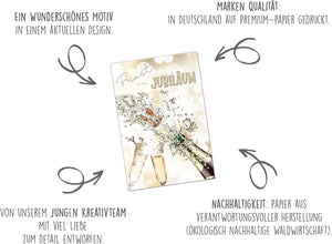 Edition Seidel Premium Glückwunschkarte zum Jubiläum mit Umschlag. Jubiläumskarte Ehrentag Grusskarte Billet Mann Frau Feier Firma Ehe (J126 SW023)