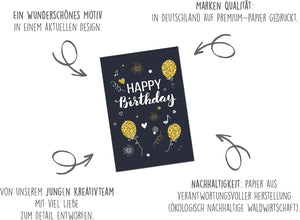 Edition Seidel Premium Geburtstagskarte mit Goldprägung und Umschlag. Glückwunschkarte Grusskarte Billet Geburtstag Happy Birthday Mann Frau einzelne eine Sprüche Karte Gold (G2896 SW022) (Design 4)