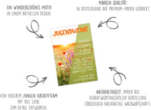 Laden Sie das Bild in den Galerie-Viewer, Edition Seidel Premium Glückwunschkarte zur Jugendweihe mit Umschlag. Jugendweihekarte Karte mit Spruch Grusskarte Blumen Wiese Junge Mädchen (JW138 SW024)
