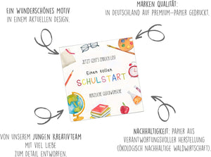Edition Seidel Premium quadratische Glückwunschkarte zur Einschulung mit Umschlag. Einschulungskarte mit Spruch zum Schulanfang Karte Grußkarte für Schulkind Mädchen Junge 1. Klasse (ESQ100 SW025)