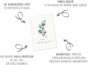 Edition Seidel Premium Trauerkarte mit Umschlag. Beileidskarte Trauer Karte Aufrichtige Anteilnahme letzter Gruß Mitgefühl Eukalyptus Zweig Aquarell (T1176 SW024)
