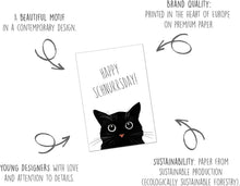 Laden Sie das Bild in den Galerie-Viewer, Edition Seidel Premium Geburtstagskarte mit Umschlag. Glückwunschkarte Grußkarte Karte Geburtstag Happy Birthday Mann Frau Teenager Katze (G3632 SW024)
