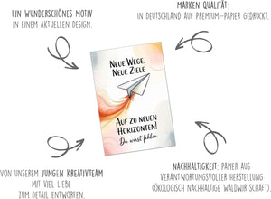 Edition Seidel Premium Glückwunschkarte zum Abschied mit Umschlag. Abschiedskarte mit Spruch. Papierflieger (AS158 SW025)