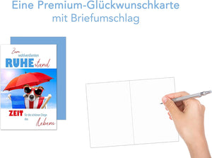 Edition Seidel Premium Glückwunschkarte zum Ruhestand mit Umschlag. Ruhestand Grusskarte Billet Mann Frau Pension Abschied Rente Ruhe Humor cooler Hund (R127 SW023)