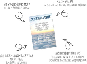 Edition Seidel Premium Glückwunschkarte zur Jugendweihe mit Umschlag. Jugendweihekarte Karte mit Spruch Grusskarte Himmel Wolken Junge Mädchen (JW139 SW024)