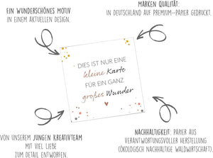 Edition Seidel Premium quadratische Glückwunschkarte zur Geburt mit Umschlag. Karte mit Spruch Grußkarte Babykarte Billet Baby Kind Junge Mädchen (EQ118 SW025)
