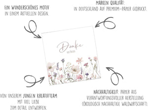 Edition Seidel Premium Glückwunschkarte mit Umschlag. Dankeskarte Karte Grußkarte Danke Danksagung Dankeschön Dankbarkeit Mann Frau Freund Freundin Blumen von Herzen (DQ107 SW025)
