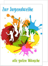 Laden Sie das Bild in den Galerie-Viewer, Edition Seidel exklusive Premium Karte zur Jugendweihe mit Umschlag. Glückwunschkarte Grusskarte Jugendweihe einzelne eine Karte Junge Mädchen Karte (JW120 SW022)
