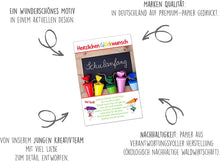 Laden Sie das Bild in den Galerie-Viewer, Edition Seidel Premium Glückwunschkarte zur Einschulung mit Umschlag. Einschulungskarte Karte Grusskarte Kind Mädchen Junge Schulanfang Sprüche (ES114 SW022)

