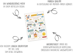 Edition Seidel Premium Glückwunschkarte zur Einschulung mit Umschlag. Einschulungskarte mit Spruch Karte Grußkarte für Schulkind Mädchen Junge Schulstart 1. Klasse Motivation (ES153 SW025)