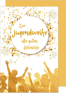 Edition Seidel exklusive Premium Karte zur Jugendweihe mit Umschlag. Glückwunschkarte Grusskarte Jugendweihe einzelne eine Karte Junge Mädchen Karte (JW121 SW022)