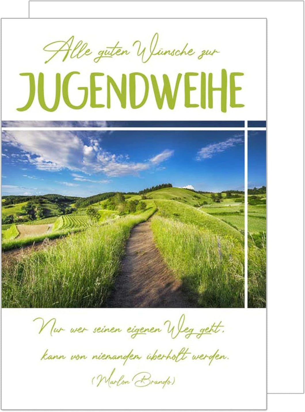 Edition Seidel Premium Glückwunschkarte zur Jugendweihe mit Umschlag. Eine einzelne Karte zur Jugendweihe mit Spruch. Grusskarte Alle guten Wünsche Weg Landschaft Junge Mädchen (JW122 SW023)