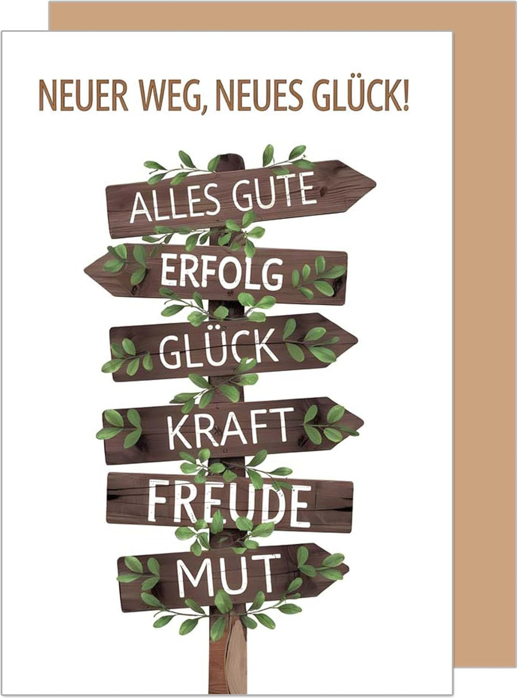 Edition Seidel Premium Glückwunschkarte zum Abschied mit Umschlag. Abschiedskarte mit Spruch. Wegweiser (AS145 SW025)