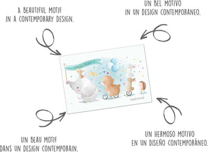 Edition Seidel Premium Glückwunschkarte zur Geburt mit Umschlag. Karte Babykarte Ereigniskarte Grusskarte Billet Hello Baby Welcome Tiere Ereignis Junge Mädchen (E277 SW024)