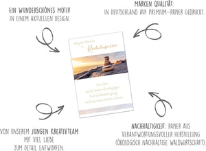 Edition Seidel Premium Glückwunschkarte zur Kommunion mit Umschlag. Kommunionskarte Karte mit Spruch Grusskarte Steine Meer Sand Junge Mädchen (KO290 SW024)